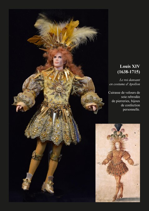 Louis XIV en Apollon, création de Christine Donnard (https://www.facebook.com/Les-poup%C3%A9es-historiques-de-Christine-Donnard-219915648346722/?fref=ts)
